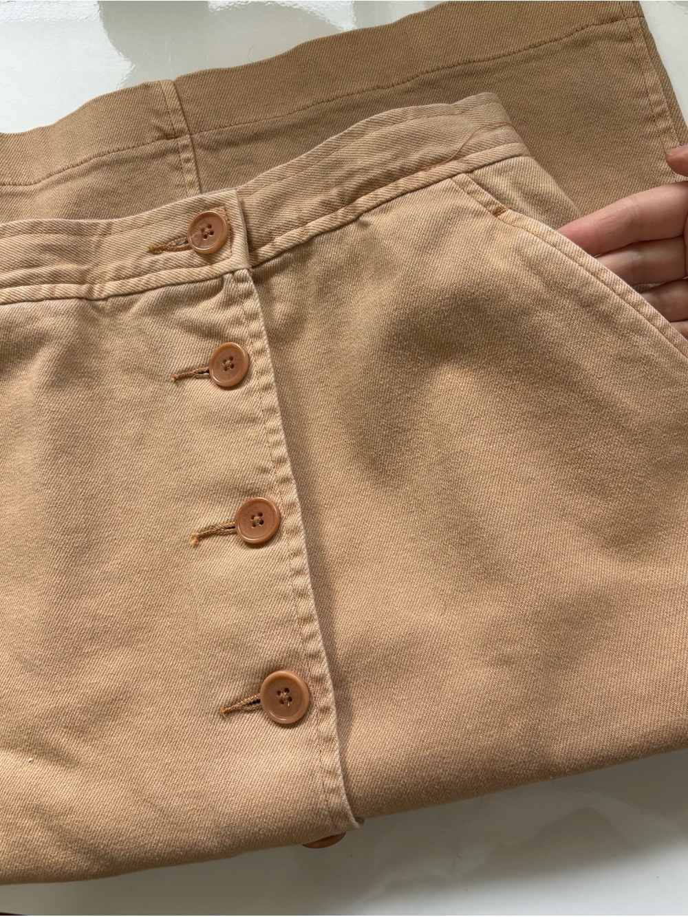 Wilfred Lorient button front cotton pencil skirt with pockets - Picture 4 of 9